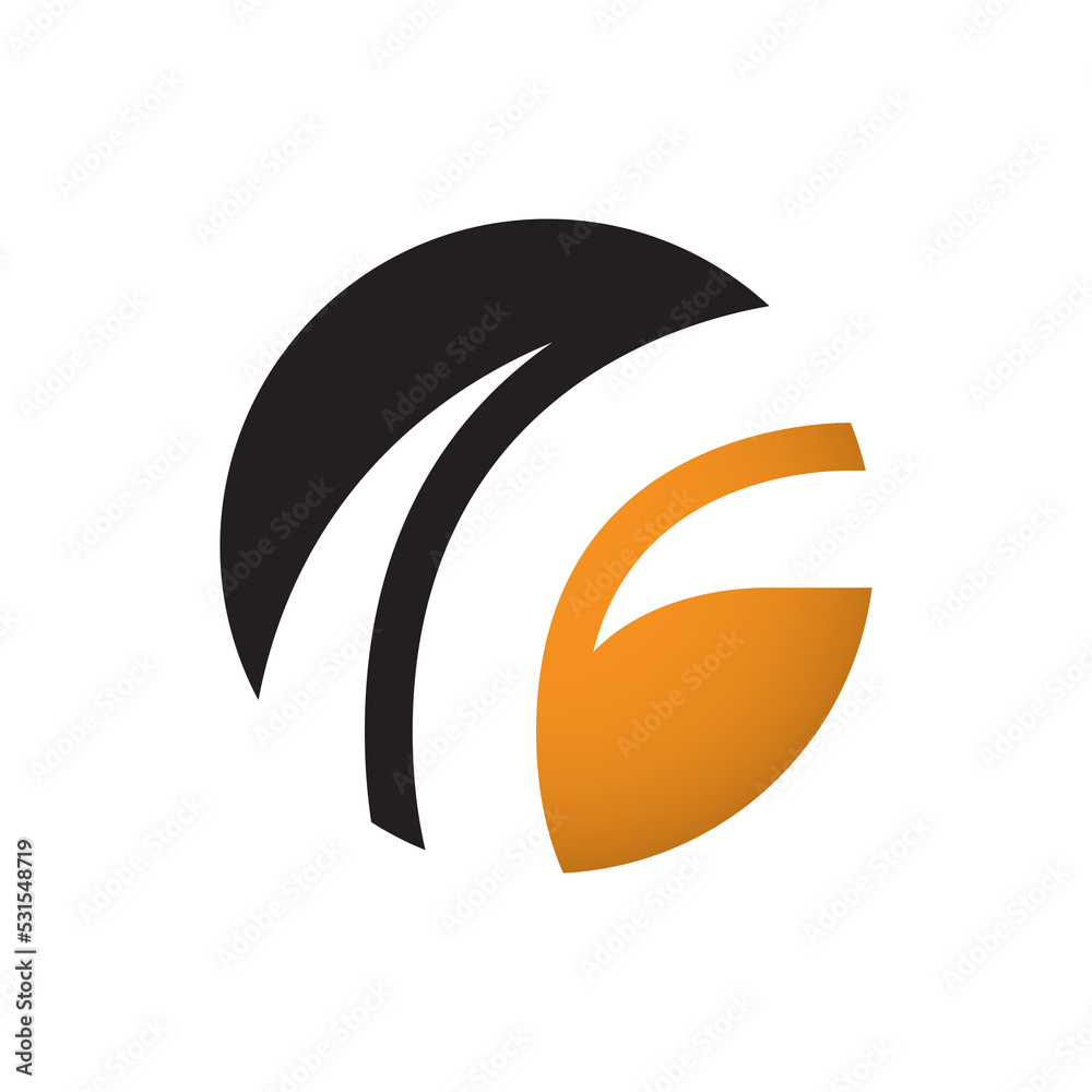 A circle duo-tone cut off by trails like swoosh A circle duo-tone cut off by trails like swoosh