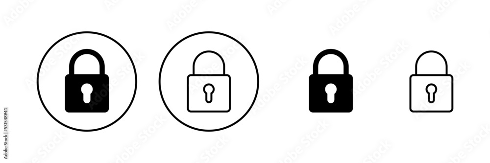 Lock icon vector. Padlock sign and symbol. Encryption icon. Security symbol Lock icon vector. Padlock sign and symbol. Encryption icon. Security symbol