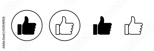 Like icon vector. Thumbs up sign and symbol. Hand like