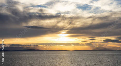 Cloudy Cloudscape during sunny summer Day on the West Coast