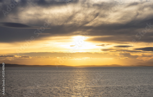 Cloudy Cloudscape during sunny summer Day on the West Coast of Pacific Ocean