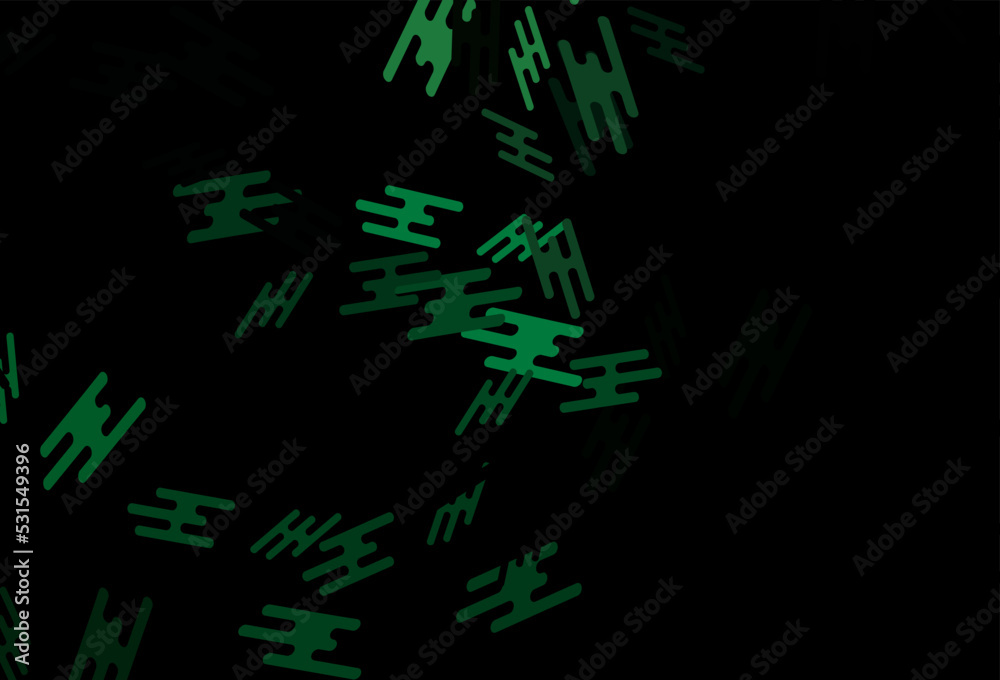 Dark Green vector background with straight lines.