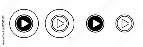 Play icon vector. Play button sign and symbol