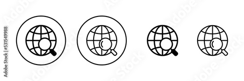 Web icon vector. go to web sign and symbol. web click icon. Global search icon