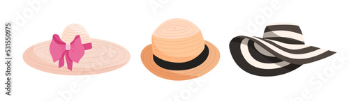 Set of beautiful womens summer hats