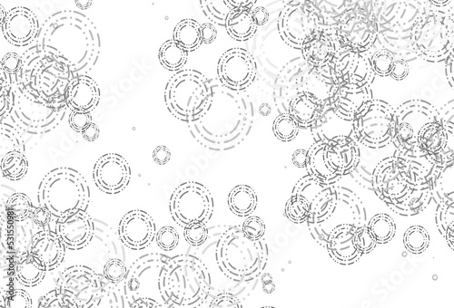 Light Silver  Gray vector background with bubbles.