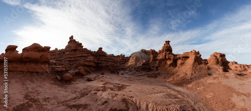Red Rock Formations in Desert at Sunny Sunrise. Spring Season © edb3_16