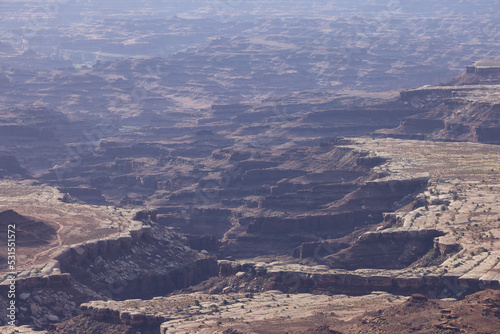 Scenic American Landscape and Red Rock Mountains in Desert Canyon.