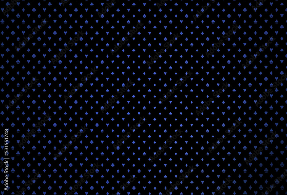 Dark blue vector cover with symbols of gamble.