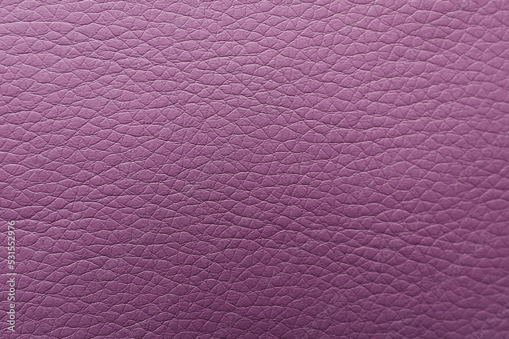 Fototapeta premium Texture of violet leather as background, closeup