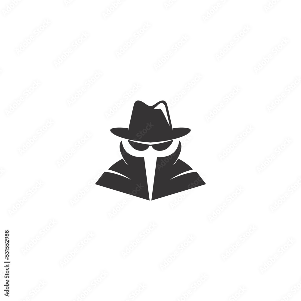 Secret agent icon logo design