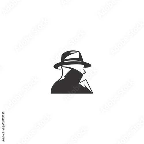 Secret agent icon logo design