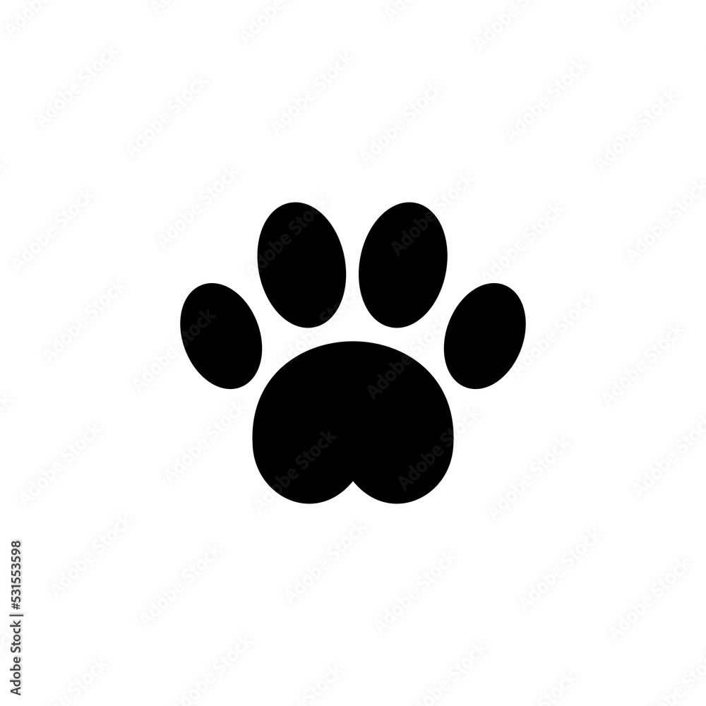Fototapeta premium Paw icon vector for web and mobile app. paw print sign and symbol. dog or cat paw