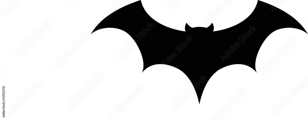Halloween Bat Art Silhouette Vector. Isolated on white background ...