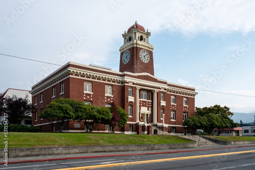 Clallam County Courthouse in Port Angeles, Washington in early afternoon light. photo