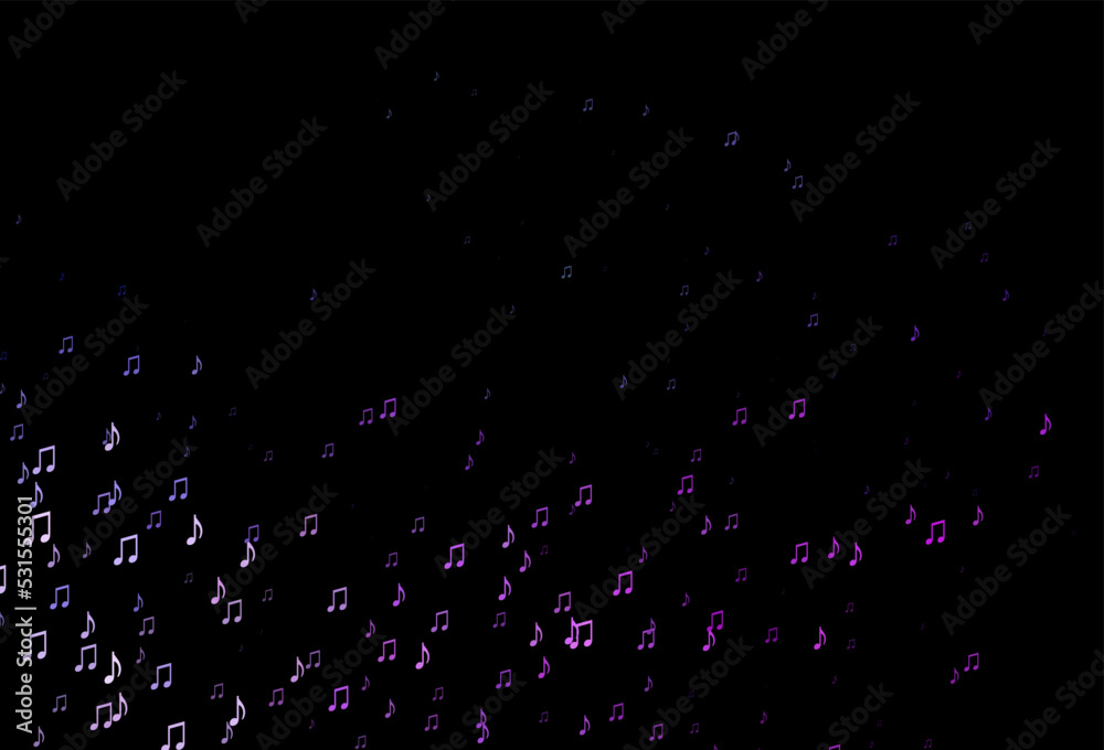 Dark Pink, Blue vector template with musical symbols. Dark Pink, Blue vector template with musical symbols.