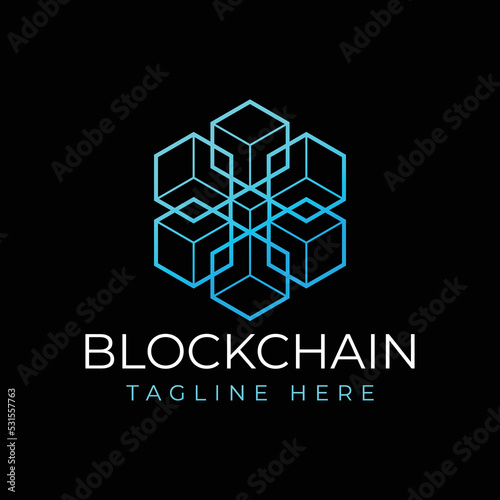 modern block chain technology logo design