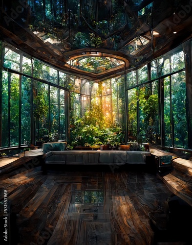 Glass House design concept forest