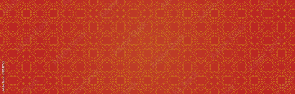 Pattern chinese seamless oriental vintage chins asia gold and red background.