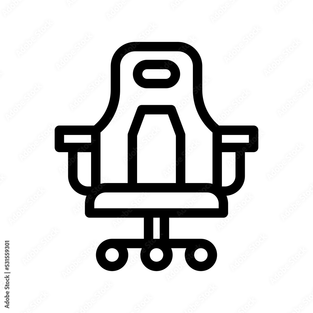 gaming chair line icon illustration vector graphic