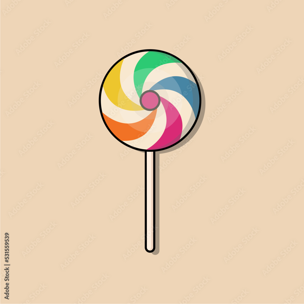 Flat Lollipop Illustration Design Flat Lollipop Illustration Design