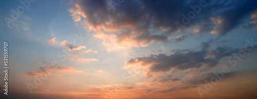 Fotografiet Panorama twilight sky and cloud background