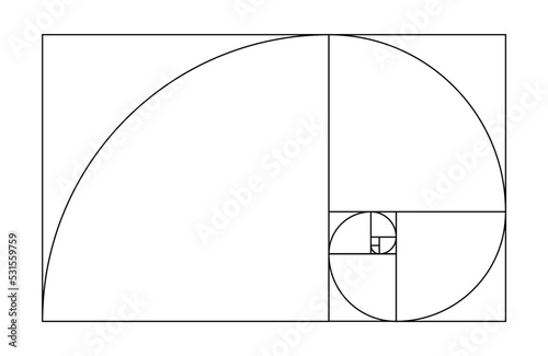 Golden Ratio Golden Mean Divine Proportion Composition Vector Illustration Isolated on White