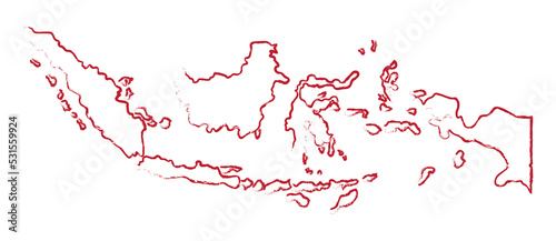 Indonesian Independence Day, Indonesian archipelago with red and white background and diversity photo