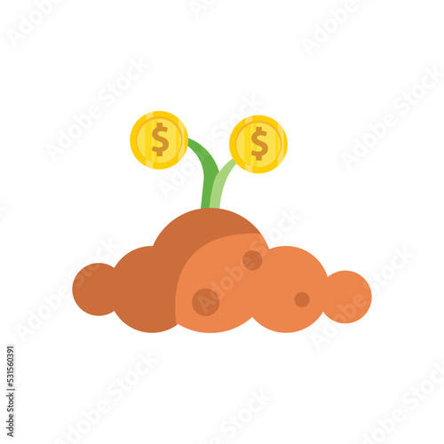 flat style income icon illustration, finance, money, coin, gold coin, profit, savings.