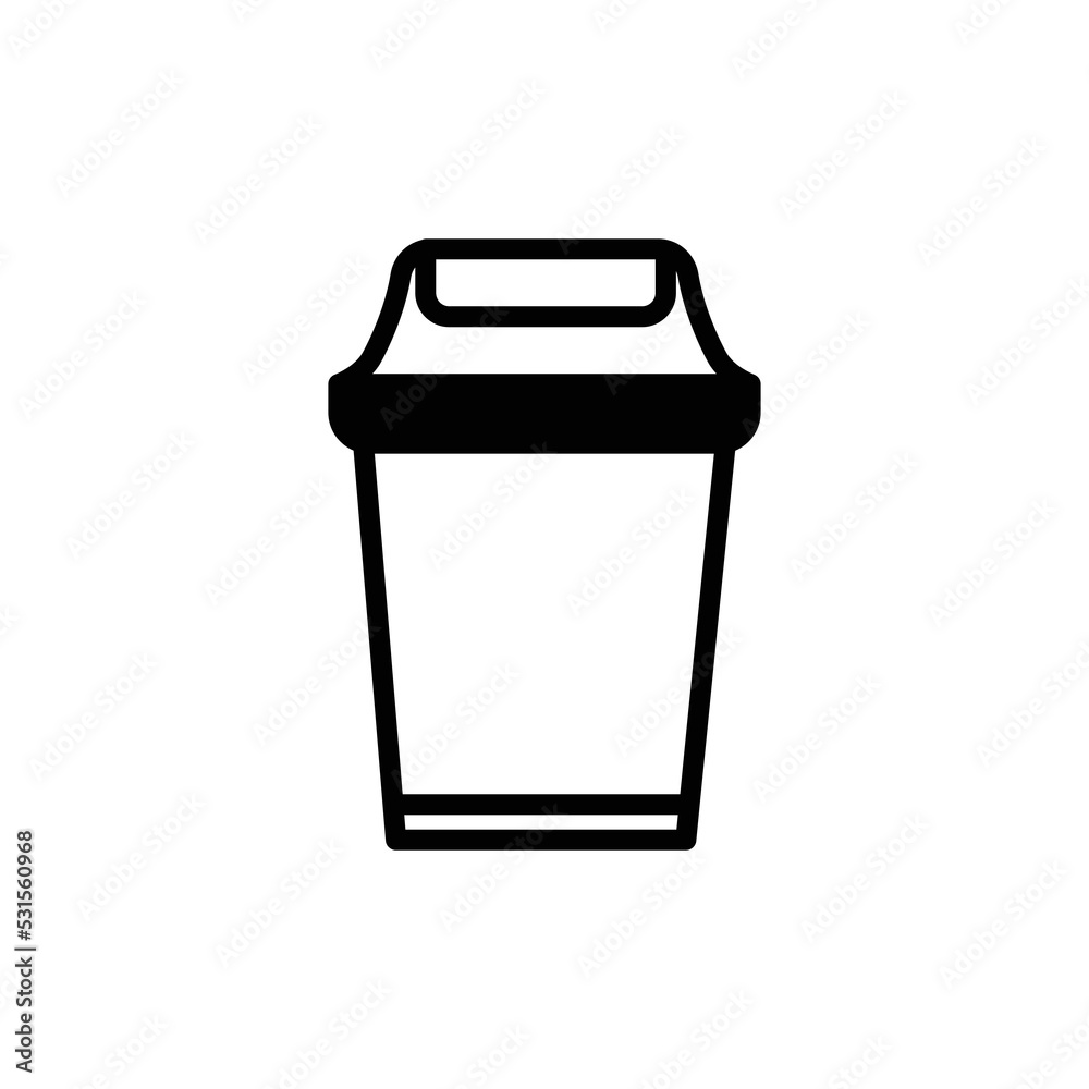 ecological set illustration, environmental hygiene icon, trash can, plastic, bottle, go green.