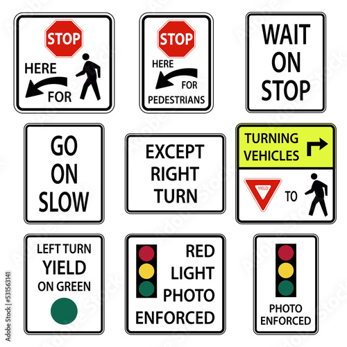 Traffic road sign all pedestrians warning