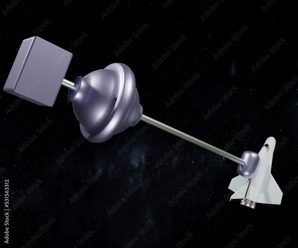 A skyhook is A heavy orbiting station is connected to a cable which ...