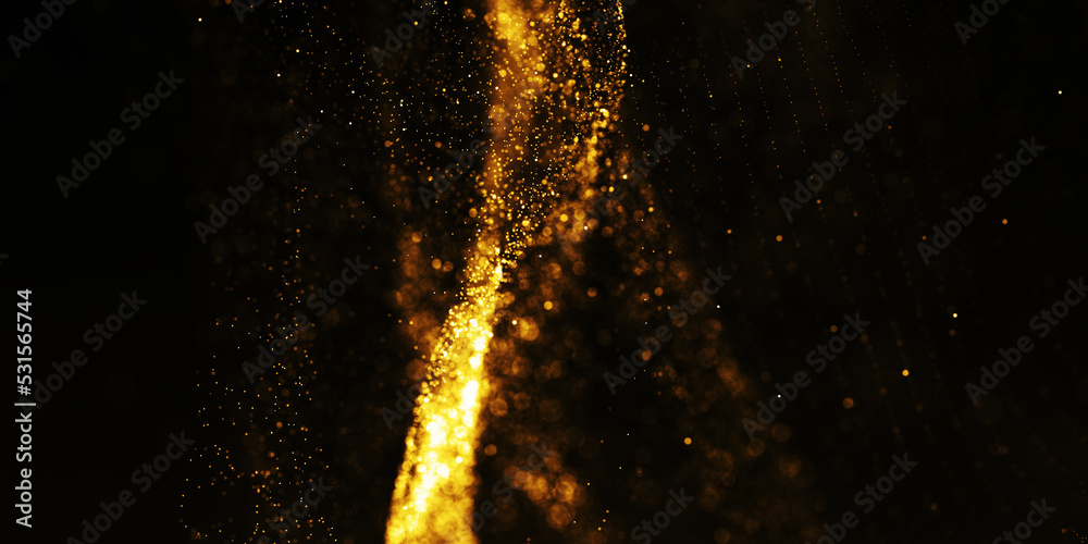 Obraz premium Super glowing light effect gold particles