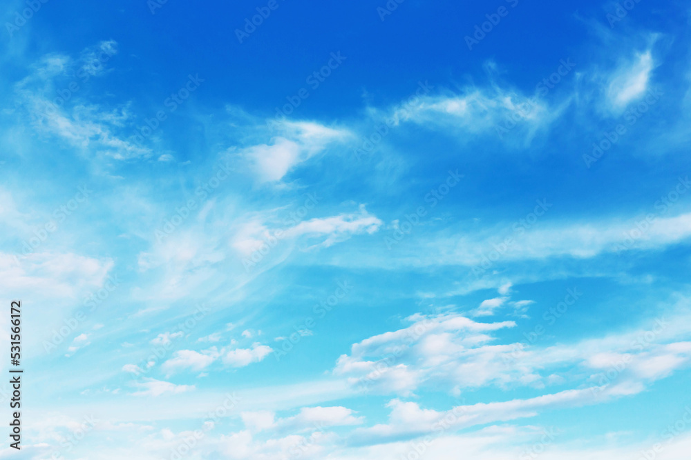 Blue sky with clouds Many beautiful white