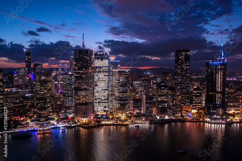 city skyline at night