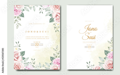 Beautiful Floral watercolor Wedding invitation Card