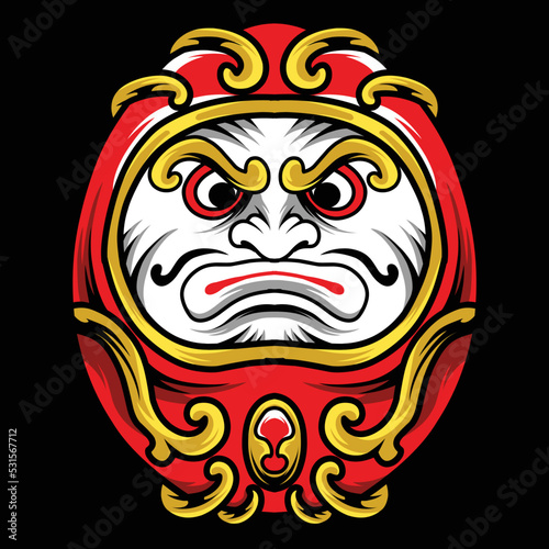 Illustration vector graphic of daruma,can be used as a poster,merch,t-shirt design,etc