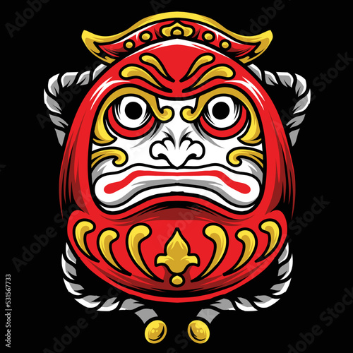 Illustration vector graphic of daruma,can be used as a poster,merch,t-shirt design,etc