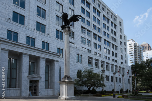 Atlanta, Georgia – September 2022 – Architectural detail of the headquarters of The Federal Reserve Bank of Atlanta, sixth district of the 12 Federal Reserve Banks of the United States. photo