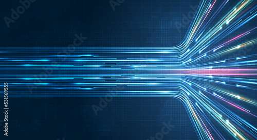 5G or 6G dot line mobile technology. Wireless data network and connection technology concept. high-speed, futuristic background. vector design