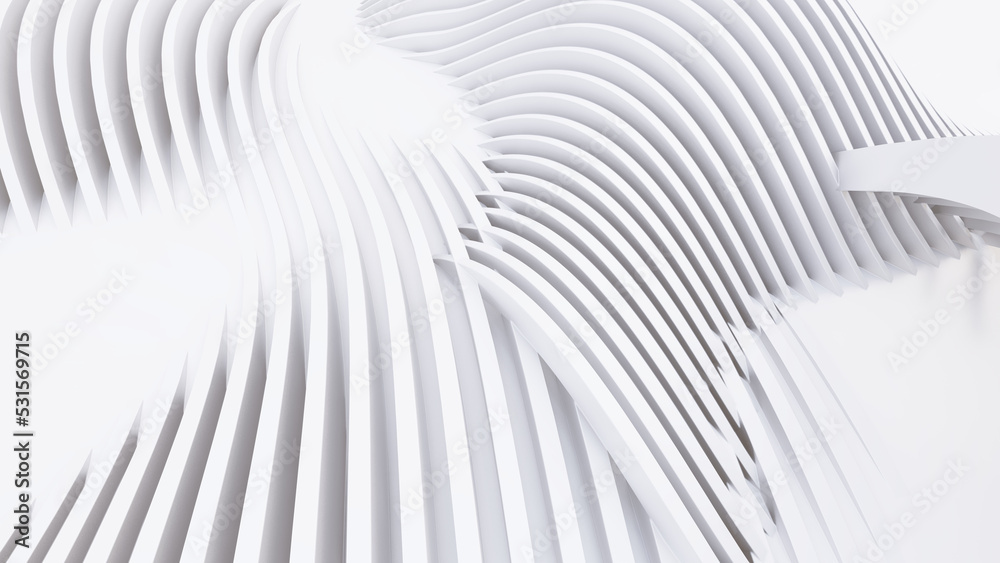 Abstract Curved Shapes. White Circular Background. Abstract Curved Shapes. White Circular Background.