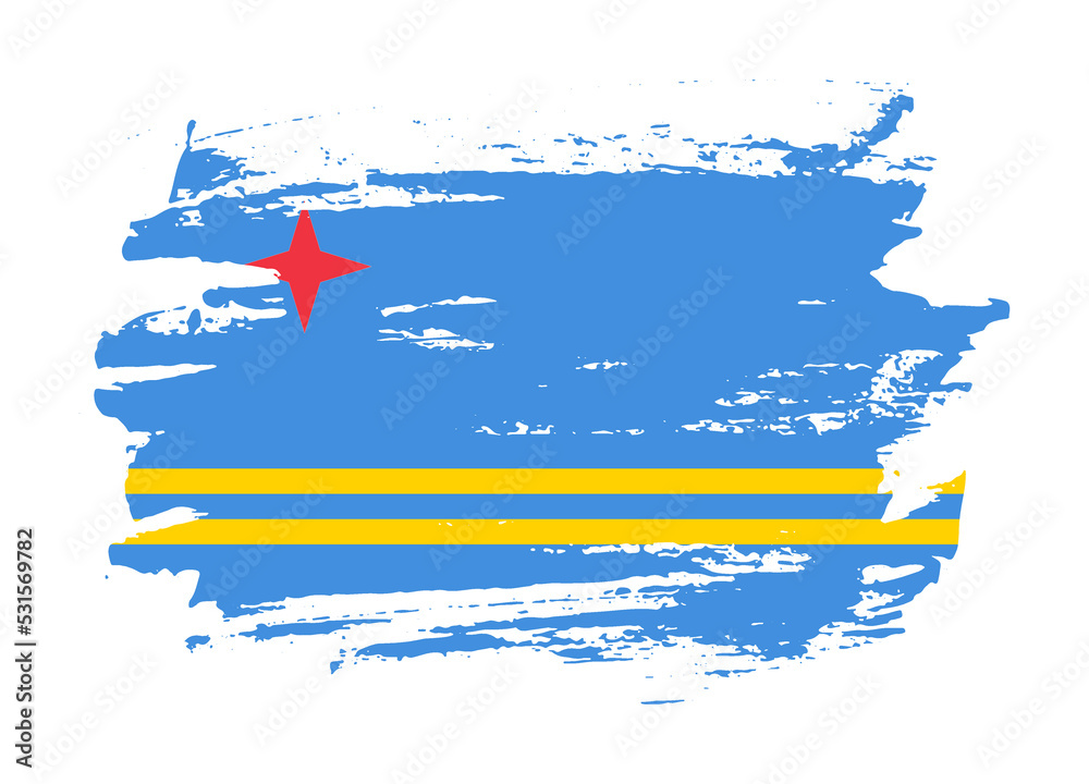 Fototapeta premium Grunge style textured flag of Aruba country