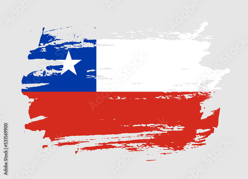 Grunge style textured flag of Chile country