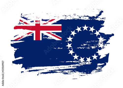 Grunge style textured flag of Cook Islands country