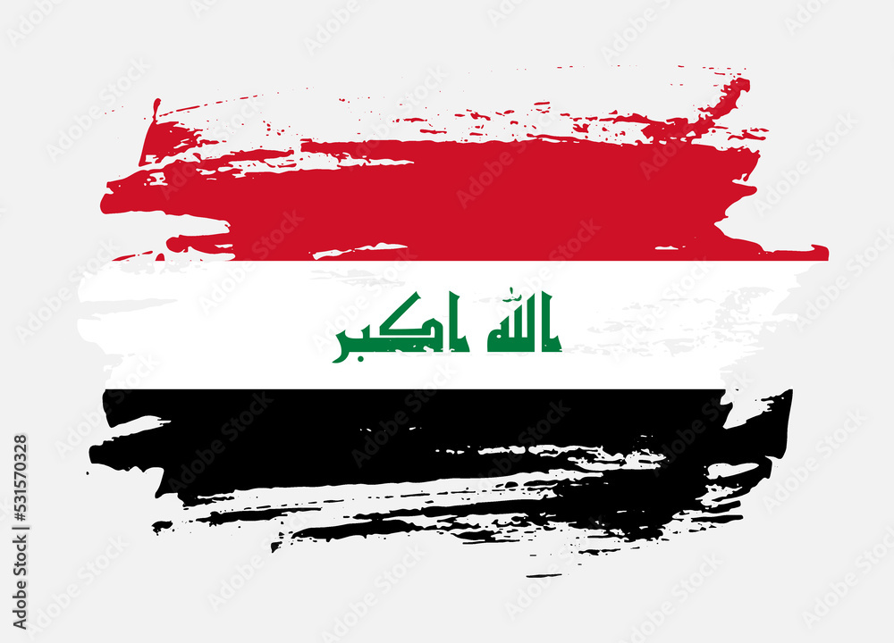 Grunge style textured flag of Iraq country