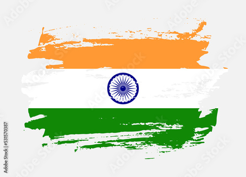 Grunge style textured flag of India country