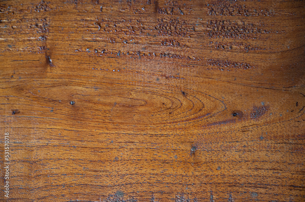 Fototapeta premium Plank wood table floor with natural pattern texture background.