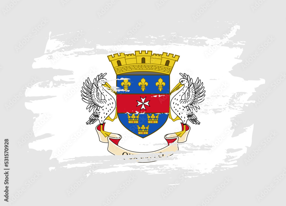 Obraz premium Grunge style textured flag of Saint Barthelemy country