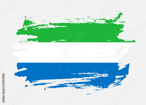 Grunge style textured flag of Sierra Leone country