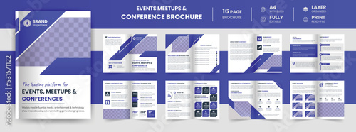 16 Page modern business company annual report, event meetups, and conference  brochure design